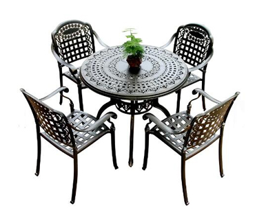 outdoor cast aluminum table and chairs
