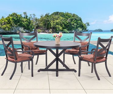 outdoor garden 5pcs dinning chair and table
