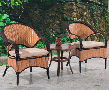 outdoor garden Metro rattan 3pcs dinning chair and table 