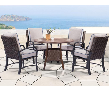 outdoor garden Philadelphia chairs and dinning round table