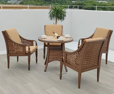 outdoor garden rattan 4pcs wicker  Philly USA dinning chair and table set