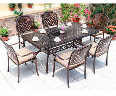 outdoor garden hot cast alu UK Elizabeth chairs and table 