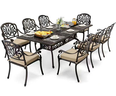 outdoor garden hot China factory B2B wholesale cast Johannesburg alu chairs and table