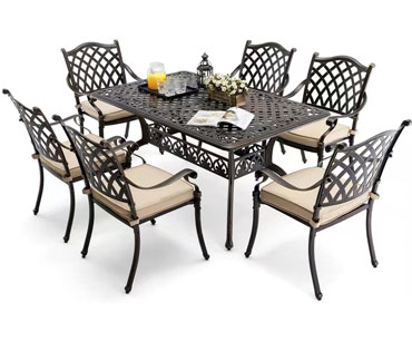 outdoor garden hot China factory B2B wholesale cast Abuja alu chairs and table